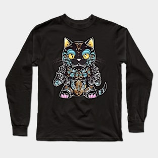 Cute Kawaii Cat in Armor Long Sleeve T-Shirt